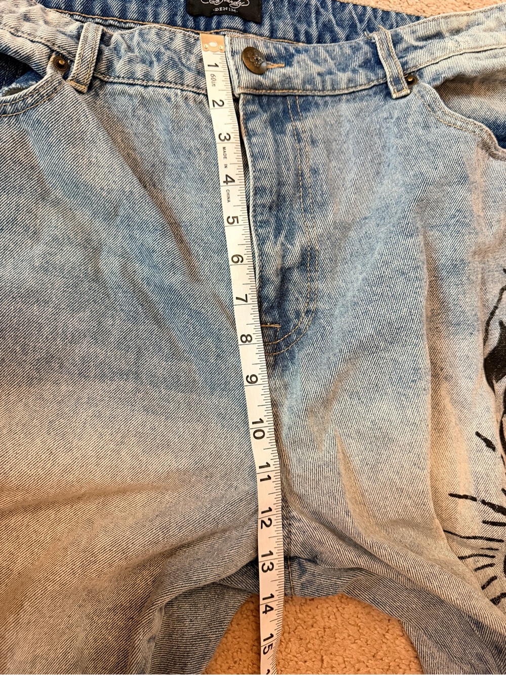 Vintage Y2K Ed Hardy Death Before Dishonor Skull Eagle Jeans 38 - Picture 11 of 16